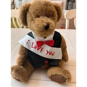 Build a Bear Vintage circa 2003 w/ vest‎ & I love you. Measures approx 16"